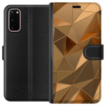 Portemonnee-hoesje voor Samsung Galaxy S20 met 3D Goud ontwerp