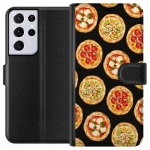 Portemonnee-hoesje voor Samsung Galaxy S21 Ultra 5G met Pizza ontwerp