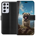Portemonnee-hoesje voor Samsung Galaxy S21 Ultra 5G met Blije Hond ontwerp Portemonnee-hoesje voor Samsung Galaxy S21 Ultra 5G met Blije Hond ontwerp