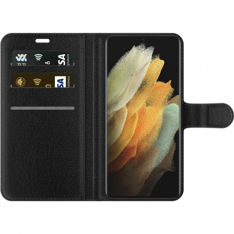 Portemonnee-hoesje voor Samsung Galaxy S21 Ultra 5G met Blije Hond ontwerp Portemonnee-hoesje voor Samsung Galaxy S21 Ultra 5G met Blije Hond ontwerp