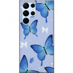 Mobiele hoes voor Samsung Galaxy S22 Ultra 5G met Blauwe vlinders ontwerp Mobiele hoes voor Samsung Galaxy S22 Ultra 5G met Blauwe vlinders ontwerp