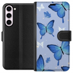 Portemonnee-hoesje voor Samsung Galaxy S23+ met Blauwe vlinders ontwerp