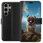 Portemonnee-hoesje voor Samsung Galaxy S23 Ultra met Blije Hond ontwerp