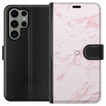 Portemonnee-hoesje voor Samsung Galaxy S23 Ultra met Roze Hart ontwerp