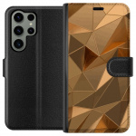 Portemonnee-hoesje voor Samsung Galaxy S23 Ultra met 3D Goud ontwerp