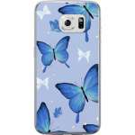 Mobiele hoes voor Samsung Galaxy S6 edge met Blauwe vlinders ontwerp