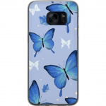 Mobiele hoes voor Samsung Galaxy S7 met Blauwe vlinders ontwerp