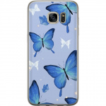 Mobiele hoes voor Samsung Galaxy S7 edge met Blauwe vlinders ontwerp