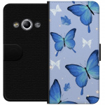 Portemonnee-hoesje voor Samsung Galaxy Xcover 3 met Blauwe vlinders ontwerp