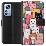 Portemonnee-hoesje voor Xiaomi 12 Pro met Kattenpatroon ontwerp