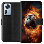Portemonnee-hoesje voor Xiaomi 12 Pro met Voetbal ontwerp