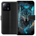 Portemonnee-hoesje voor Xiaomi 13 met Wolf ontwerp