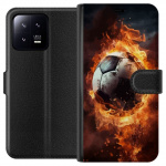 Portemonnee-hoesje voor Xiaomi 13 met Voetbal ontwerp