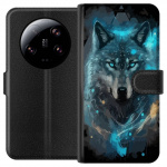 Portemonnee-hoesje voor Xiaomi 13 Ultra met Wolf ontwerp