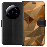 Portemonnee-hoesje voor Xiaomi 13 Ultra met 3D Goud ontwerp
