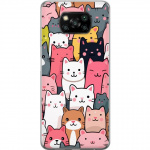 Mobiele hoes voor Xiaomi Poco X3 NFC met Kattenpatroon ontwerp