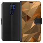 Portemonnee-hoesje voor Xiaomi Redmi 9 met 3D Goud ontwerp Portemonnee-hoesje voor Xiaomi Redmi 9 met 3D Goud ontwerp
