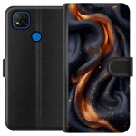 Portemonnee-hoesje voor Xiaomi Redmi 9C met Vurig zijde ontwerp