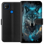 Portemonnee-hoesje voor Xiaomi Redmi 9C met Wolf ontwerp