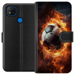 Portemonnee-hoesje voor Xiaomi Redmi 9C met Voetbal ontwerp