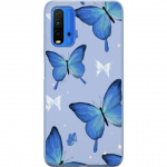 Mobiele hoes voor Xiaomi Redmi 9T met Blauwe vlinders ontwerp