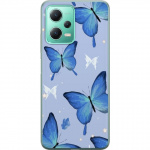 Mobiele hoes voor Xiaomi Redmi Note 12 met Blauwe vlinders ontwerp