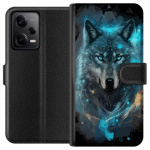 Portemonnee-hoesje voor Xiaomi Redmi Note 12 Pro met Wolf ontwerp Portemonnee-hoesje voor Xiaomi Redmi Note 12 Pro met Wolf ontwerp