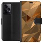 Portemonnee-hoesje voor Xiaomi Redmi Note 12 Pro met 3D Goud ontwerp