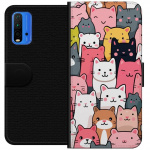 Portemonnee-hoesje voor Xiaomi Redmi Note 9 4G met Kattenpatroon ontwerp