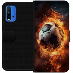 Portemonnee-hoesje voor Xiaomi Redmi Note 9 4G met Voetbal ontwerp