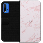 Portemonnee-hoesje voor Xiaomi Redmi Note 9 4G met Roze Hart ontwerp