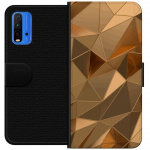 Portemonnee-hoesje voor Xiaomi Redmi Note 9 4G met 3D Goud ontwerp