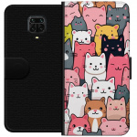 Portemonnee-hoesje voor Xiaomi Redmi Note 9S met Kattenpatroon ontwerp