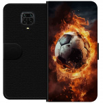 Portemonnee-hoesje voor Xiaomi Redmi Note 9S met Voetbal ontwerp