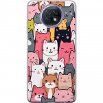 Mobiele hoes voor Xiaomi Redmi Note 9T met Kattenpatroon ontwerp