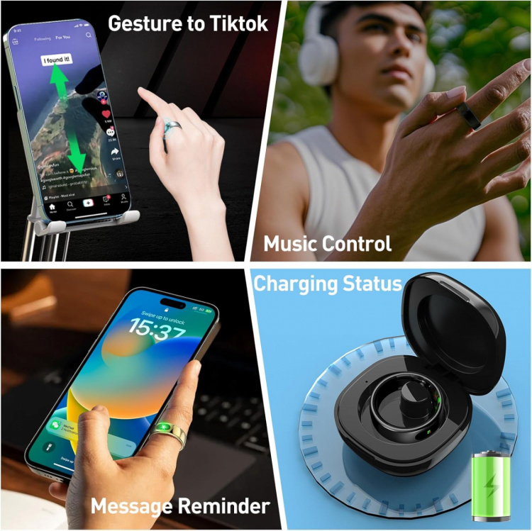 Smart Ring strl 10, Svart Smart Ring strl 10, Svart