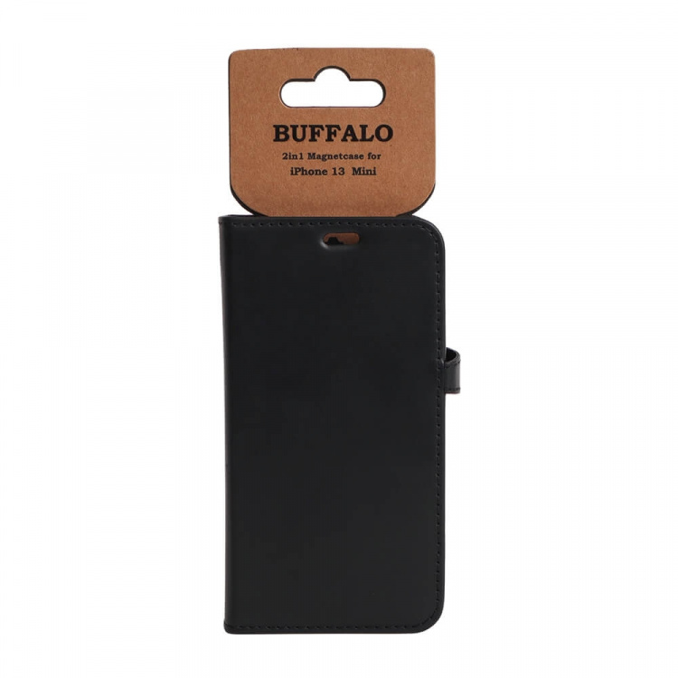 BUFFALO Wallet Leather Black 3 Cardpockets iPhone 13 Mini