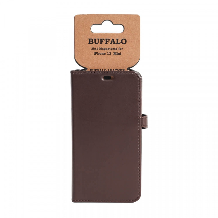 BUFFALO Wallet Leather Brown 3 Cardpockets iPhone 13 Mini BUFFALO Wallet Leather Brown 3 Cardpockets iPhone 13 Mini