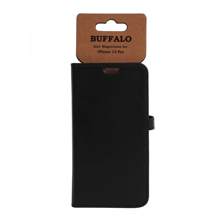 BUFFALO Wallet Leather Black 3 Cardpockets iPhone 13 Pro