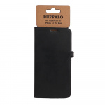 BUFFALO Wallet Leather Black 3 Cardpockets iPhone 13 Pro Max BUFFALO Wallet Leather Black 3 Cardpockets iPhone 13 Pro Max