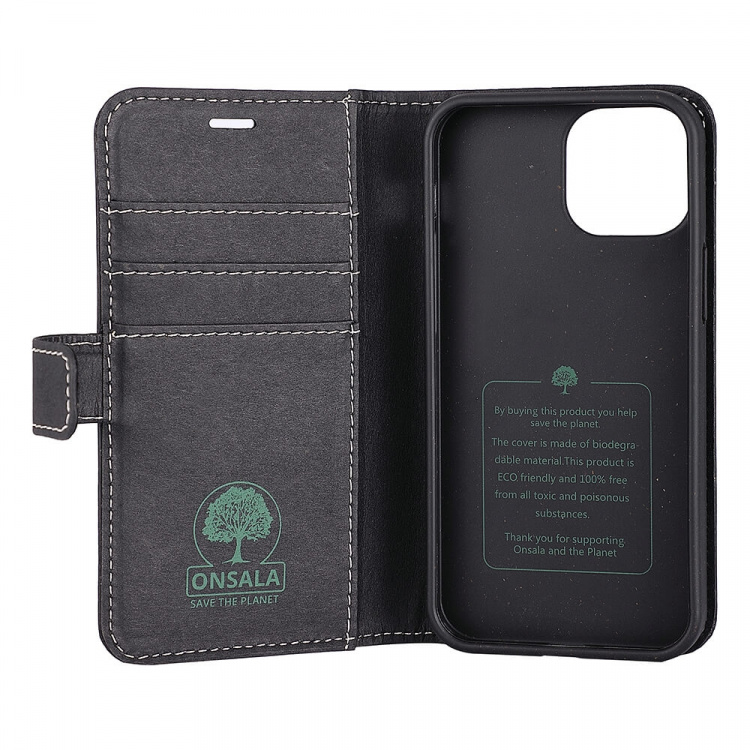 ONSALA ECO Mobile Wallet Black iPhone 13 Mini ONSALA ECO Mobile Wallet Black iPhone 13 Mini