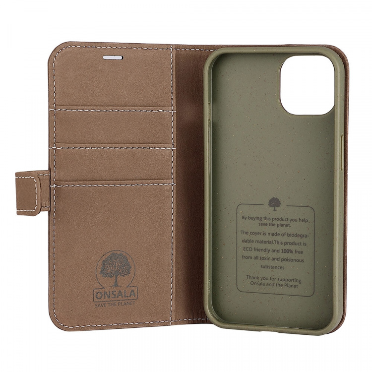 ONSALA ECO Mobile Wallet Brown iPhone 13  ONSALA ECO Mobile Wallet Brown iPhone 13