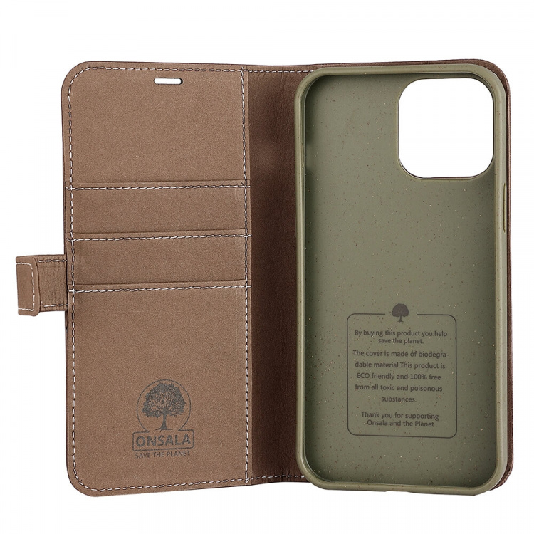 ONSALA ECO Mobile Wallet Brown iPhone 13 Pro Max ONSALA ECO Mobile Wallet Brown iPhone 13 Pro Max