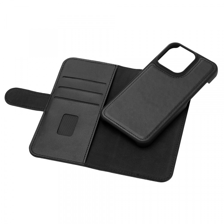 GEAR Wallet Black 3 Cardpockets iPhone 13 Pro 2in1 Magnetcover