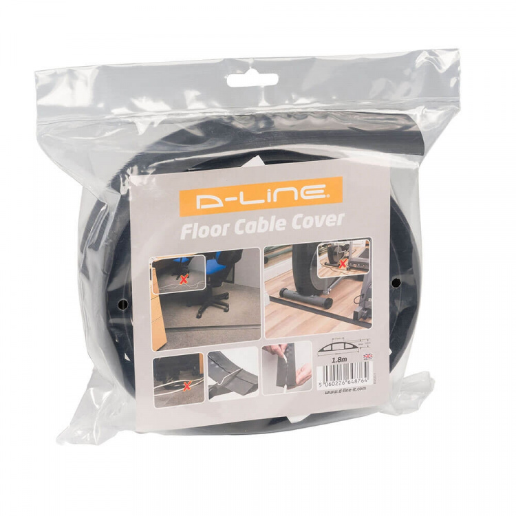 D-Line Kabelgoot Vloer PVC Zwart 1,8m