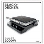 BLACK+DECKER Contact Grill Temp Control Extra Plattor 2000W Brushed