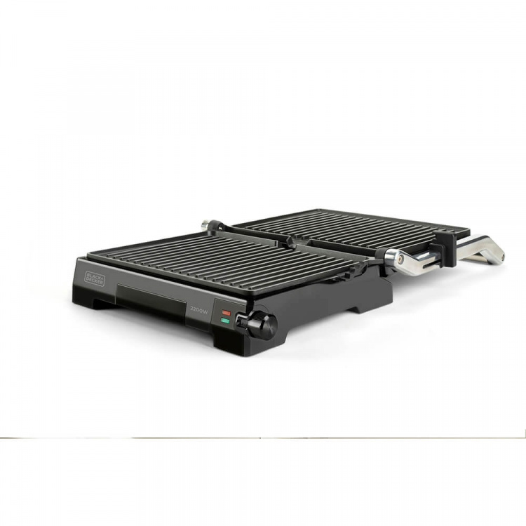 BLACK+DECKER Contact Grill Temp Control 2200W Brushed