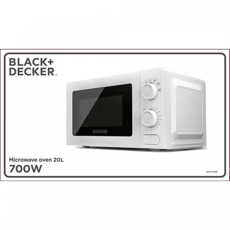 BLACK+DECKER Microwave 20L 700W Vit