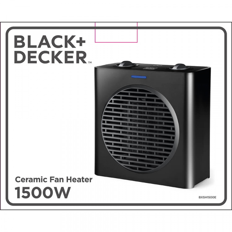 BLACK+DECKER Ceramic Fan Heater 1500W Black