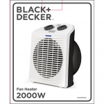 Black+Decker Luchtverhitter 2000W IP21 Wit